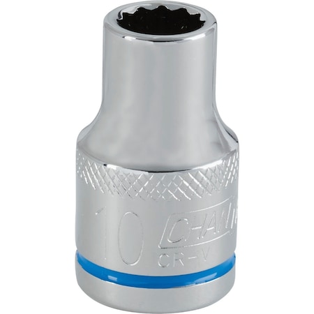 Channellock 1/2 In. Drive 10 mm 12-Point Shallow Metric Socket 397598
